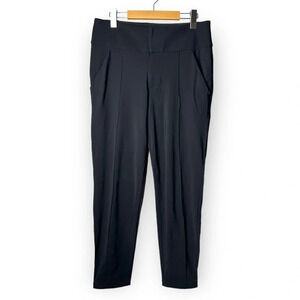Lululemon Black Front Seam Bike Trousers with  Reflective Bottom Cuffs